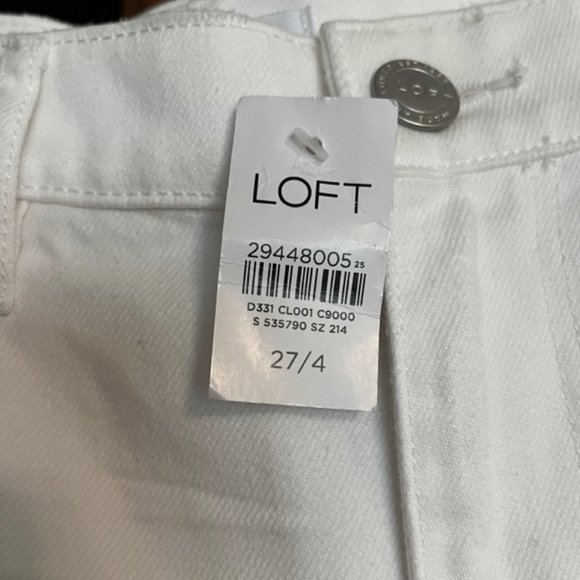 NWT LOFT White Distressed Jeans High Waisted Size 27/4 - Picture 8 of 8